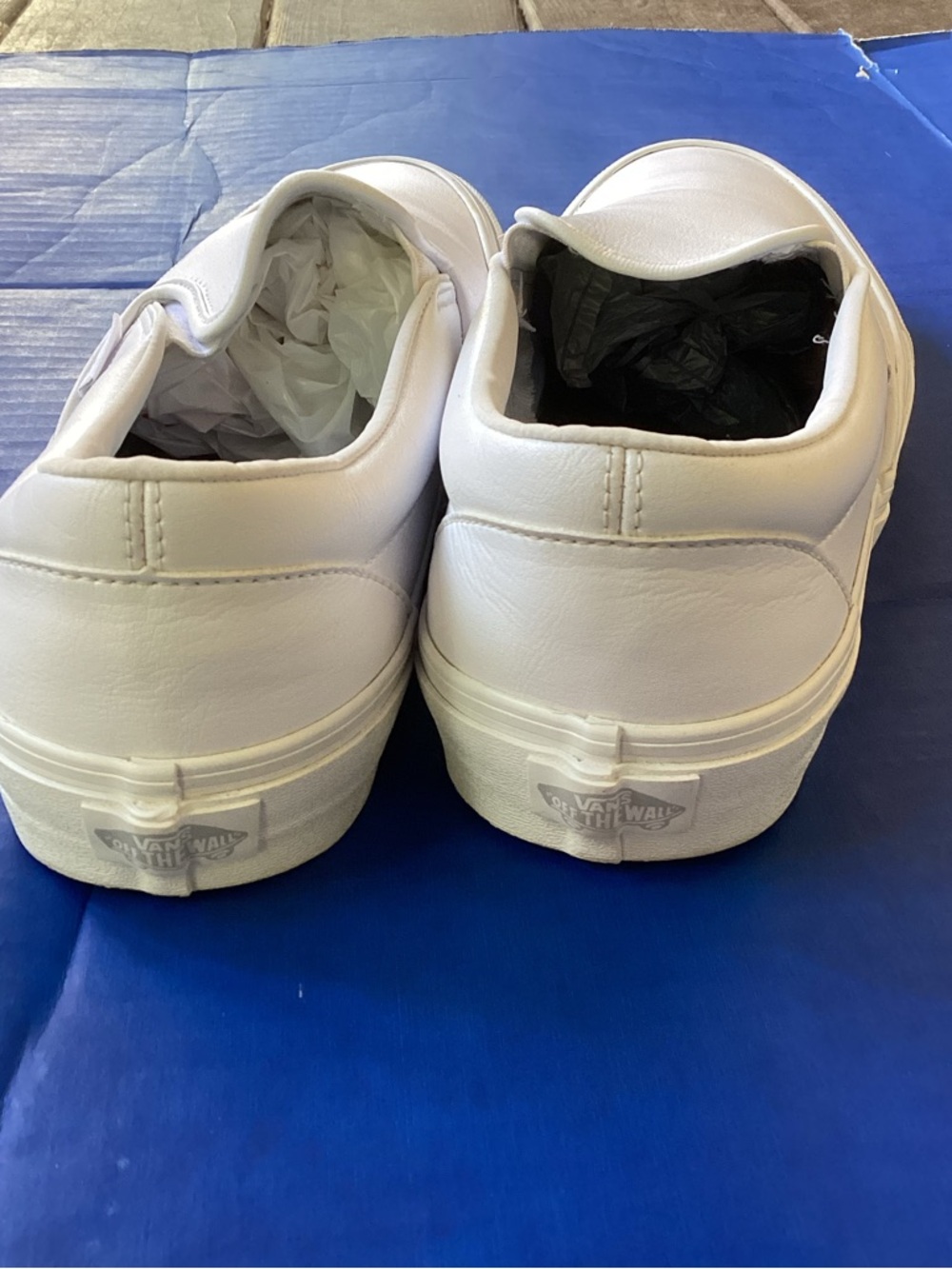 Vans Slip-On Loafers White Leather-Style, Size 10 - Picture 5 of 8